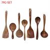 In Stock Wooden Kitchenware Set Long Handle Cooking Spatula Soup Spoon Frying Spoon Pot Spatula Stocked Customized
