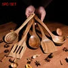 In Stock Wooden Kitchenware Set Long Handle Cooking Spatula Soup Spoon Frying Spoon Pot Spatula Stocked Customized