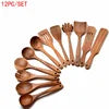 In Stock Wooden Kitchenware Set Long Handle Cooking Spatula Soup Spoon Frying Spoon Pot Spatula Stocked Customized
