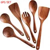 In Stock Wooden Kitchenware Set Long Handle Cooking Spatula Soup Spoon Frying Spoon Pot Spatula Stocked Customized