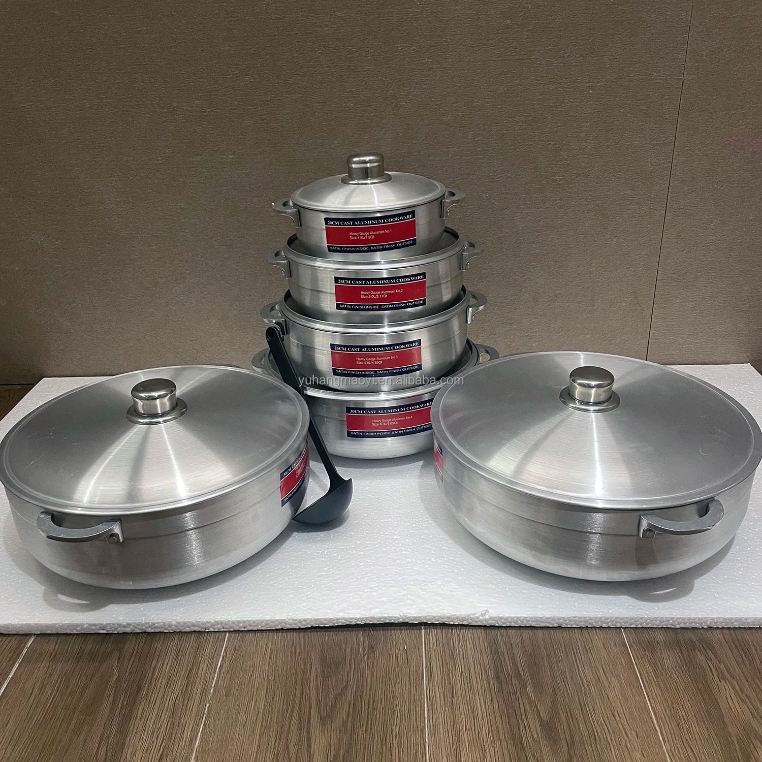 RTS Heavy Gauge with Aluminum Lid Pot Aluminum Soup Pot Cookware Set Cooking Utensils  Kitchenware