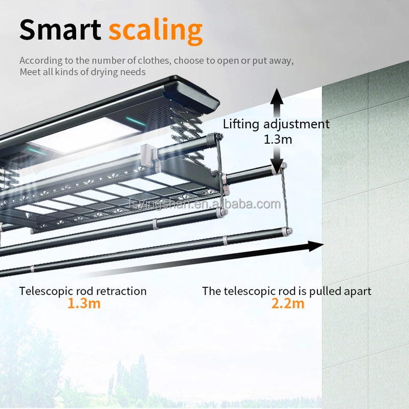 Smart Home Electric Folding Clothes Airer Dryer Indoor Ceiling Laundry Dryer Shoe Racks Stylish for Smart Home Products