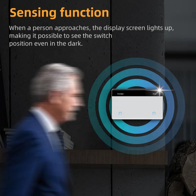 New Smart Home Luxury LED Display WiFi Remote Control  Light Tuya Alexa Home Products Smart Wall Switch
