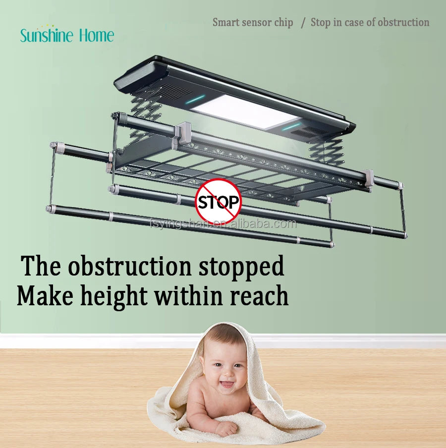 Smart Home Electric Folding Clothes Airer Dryer Indoor Ceiling Laundry Dryer Shoe Racks Stylish for Smart Home Products