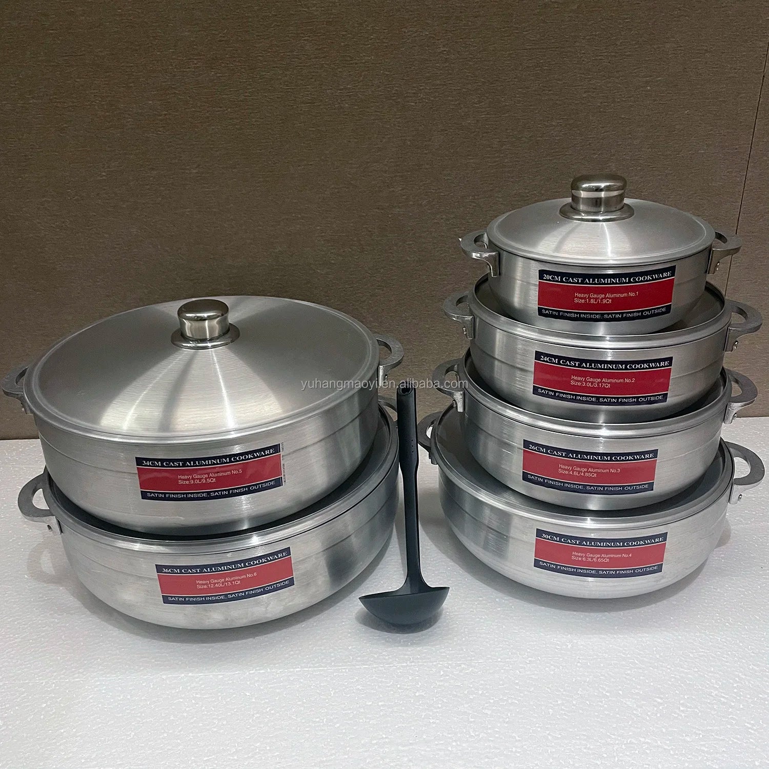 RTS Heavy Gauge with Aluminum Lid Pot Aluminum Soup Pot Cookware Set Cooking Utensils  Kitchenware