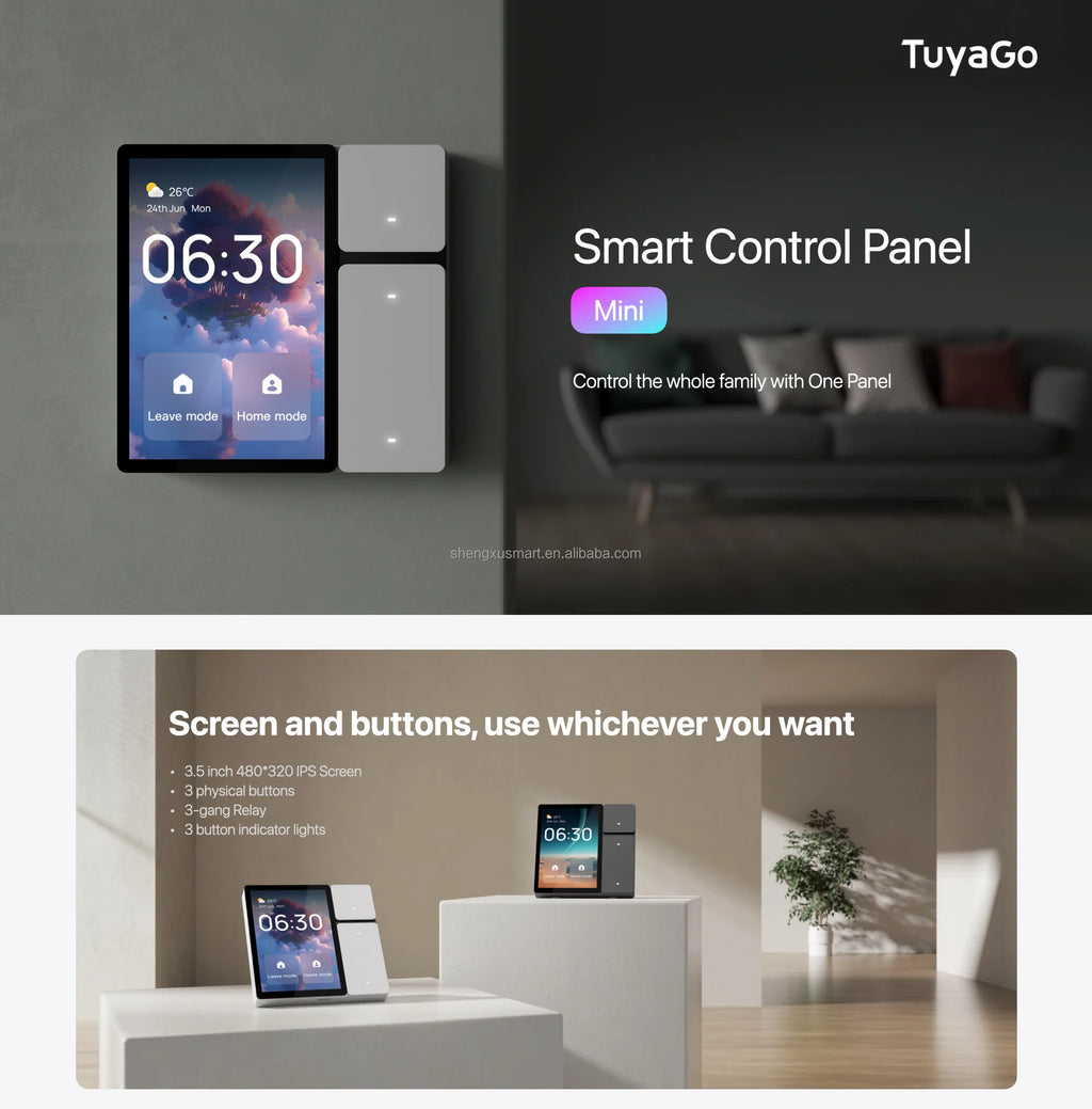 3.5 Inch for Tuya Smart Wall Switch Control Panel IR Controller 3 Gang Relay Compatible Smart Life App 240v Smart Home Products