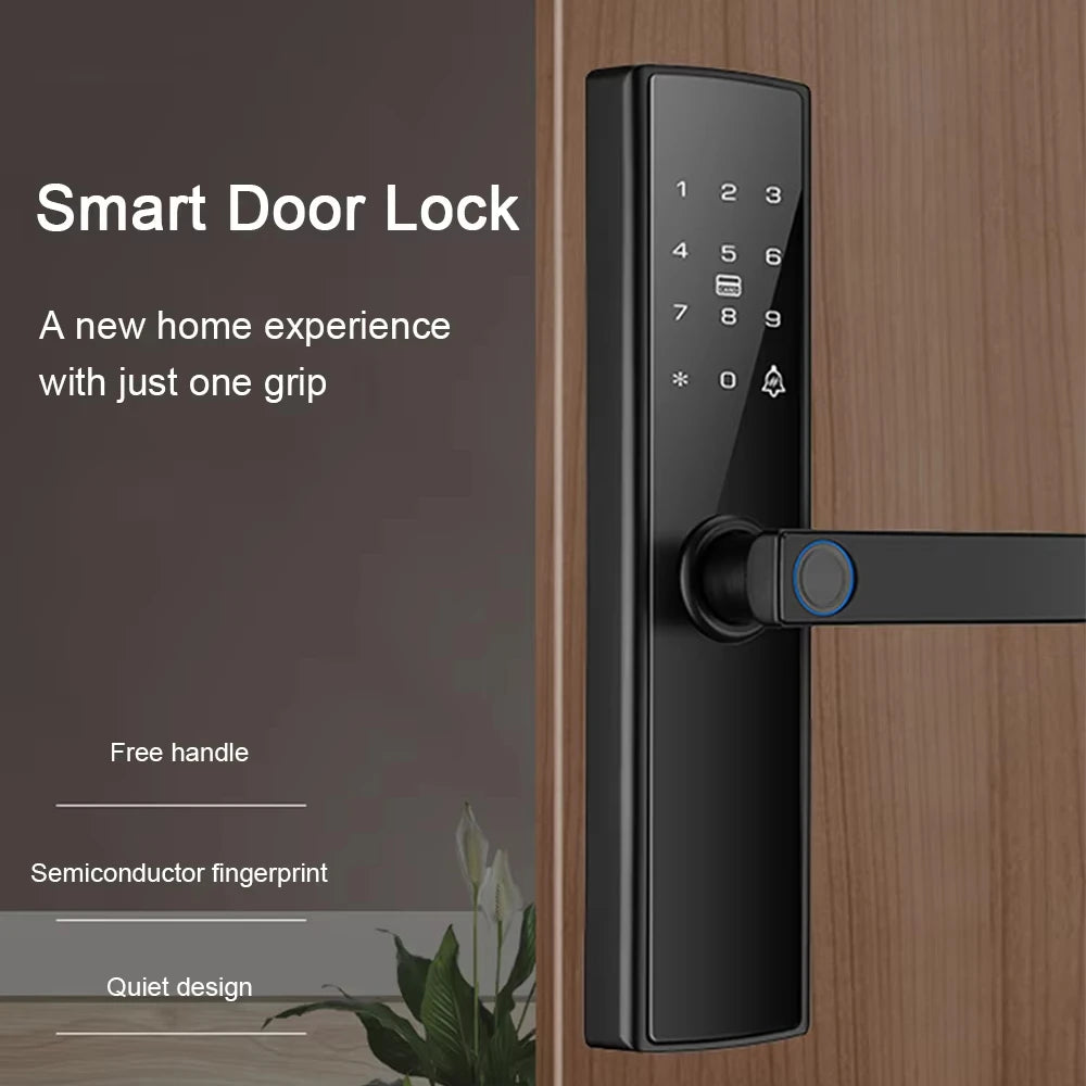 Luxury Smart Home Products Smart Lock with High Resolution Fingerprint Remote Control Tuya Smart Life Wifi Door Lock