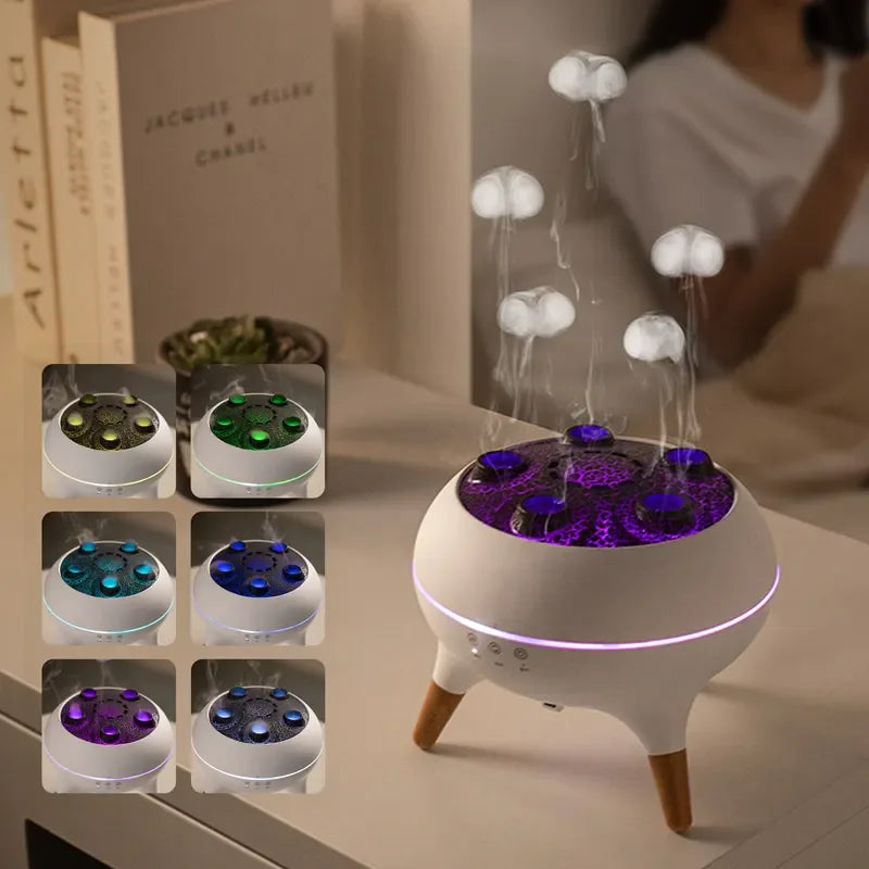 Innovation 2026 Home Products Jellyfish Dynamic Multi-spray Aroma Machine Desktop Flame Diffuser Household Fog Humidifier