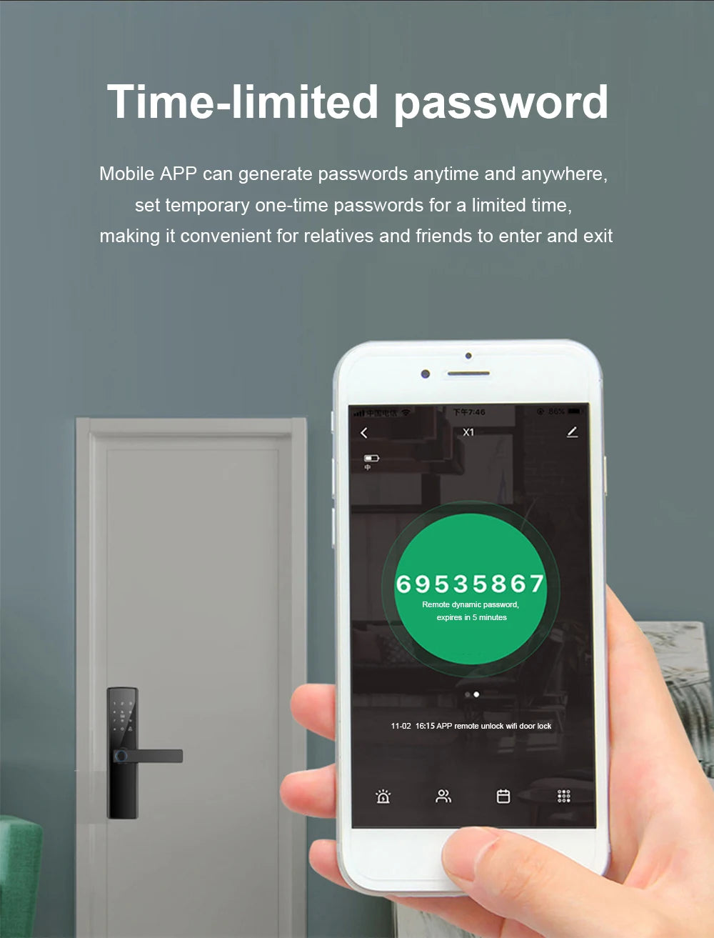 Luxury Smart Home Products Smart Lock with High Resolution Fingerprint Remote Control Tuya Smart Life Wifi Door Lock