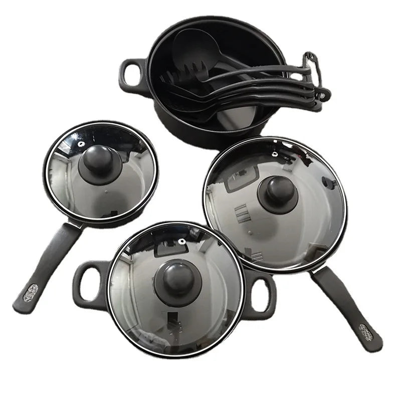 Classic 13-Piece Eco-Friendly Cookware Set for Soup Stew Fry Pots Wholesale Kitchenware Suit