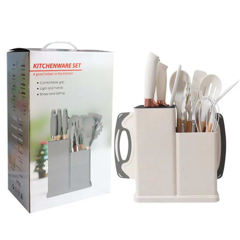 19-Piece Non-Stick Silicone Spatula Knife Set Household Cooking Tool Wholesale Kitchen Utensils Spoon Spatula Home Kitchenware