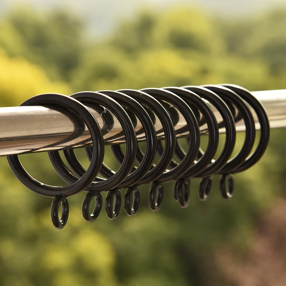 10pcs Curtains And Rods 5 Sizes New And High Quality Black Metal Curtain Rings Hanging Rings Essential Home Products