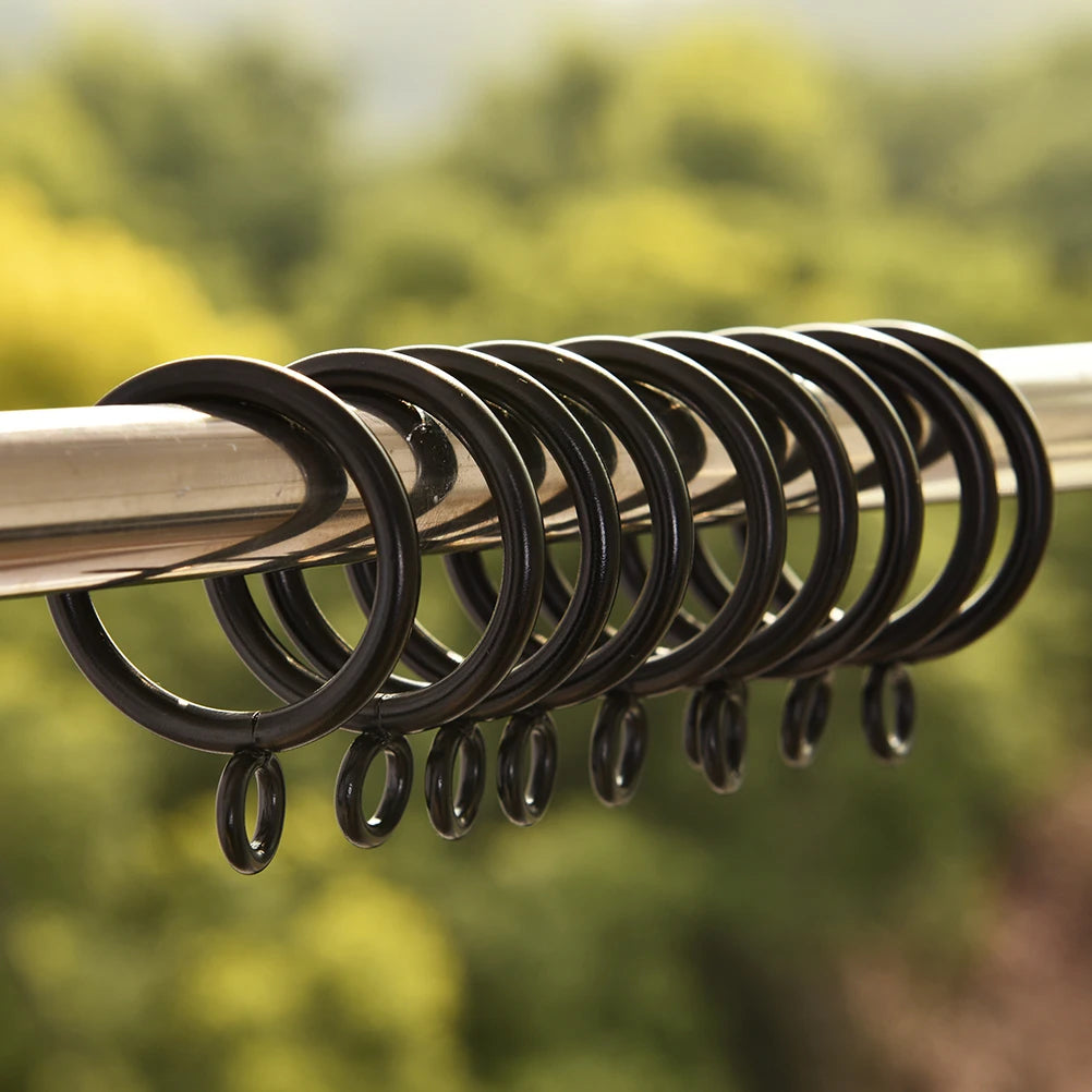 10pcs Curtains And Rods 5 Sizes New And High Quality Black Metal Curtain Rings Hanging Rings Essential Home Products