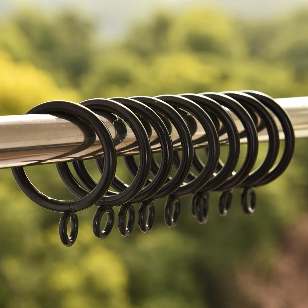 10pcs Curtains And Rods 5 Sizes New And High Quality Black Metal Curtain Rings Hanging Rings Essential Home Products
