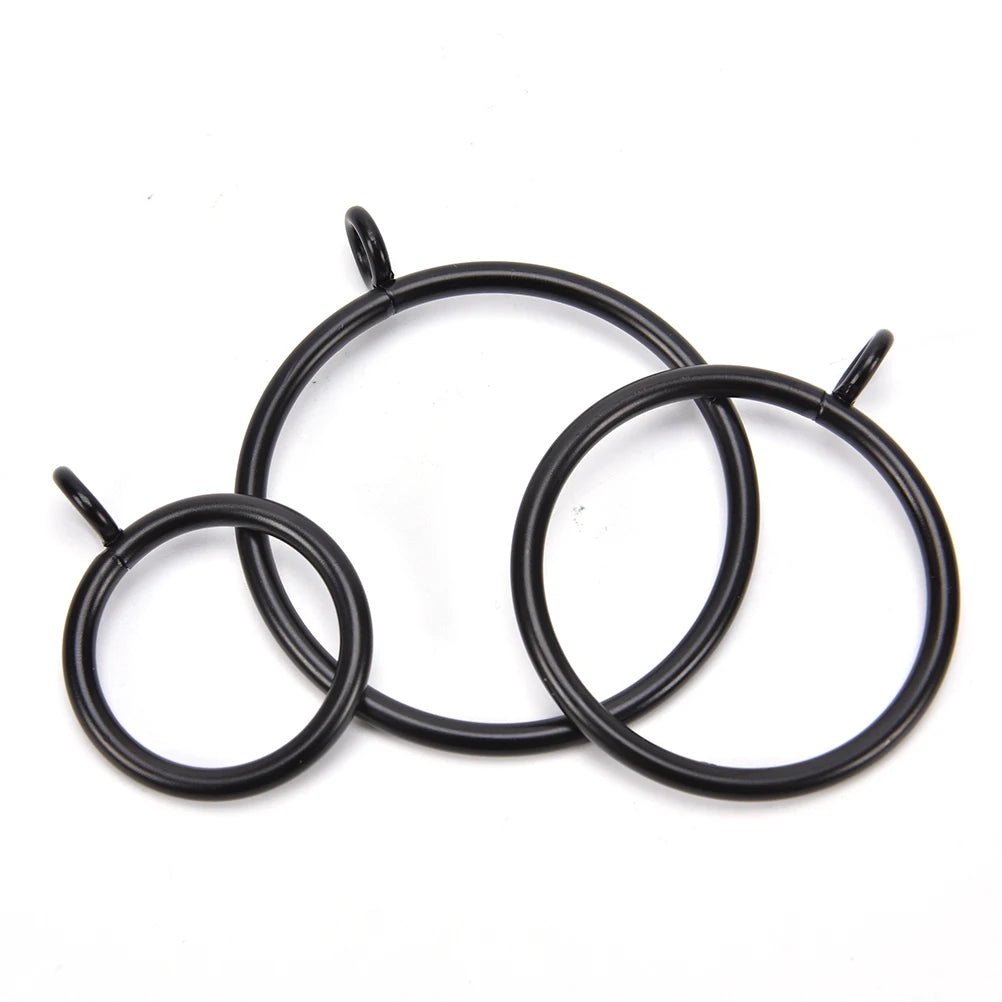 10pcs Curtains And Rods 5 Sizes New And High Quality Black Metal Curtain Rings Hanging Rings Essential Home Products