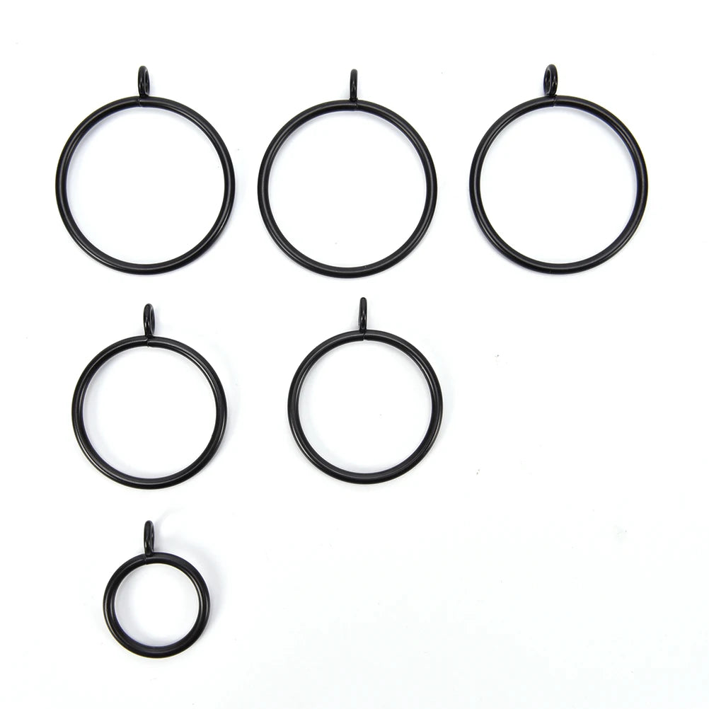 10pcs Curtains And Rods 5 Sizes New And High Quality Black Metal Curtain Rings Hanging Rings Essential Home Products