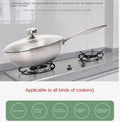 Strictly Selected Pure Titanium Pan Uncoated Non-Stick Flat-bottomed Pan with Handmade Hammer Pattern Zhangqiu Metal Kitchenware
