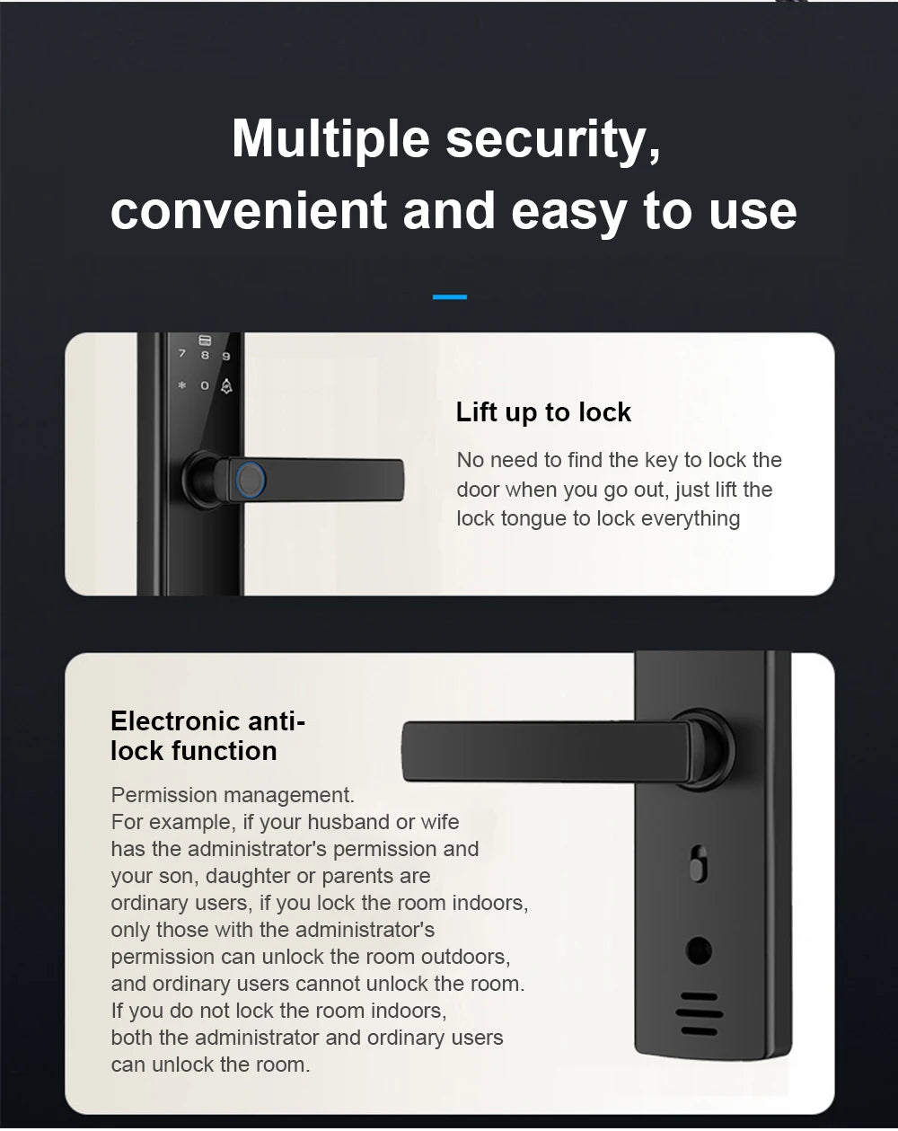Luxury Smart Home Products Smart Lock with High Resolution Fingerprint Remote Control Tuya Smart Life Wifi Door Lock