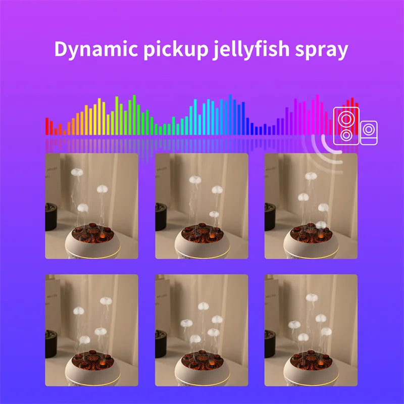 Innovation 2026 Home Products Jellyfish Dynamic Multi-spray Aroma Machine Desktop Flame Diffuser Household Fog Humidifier