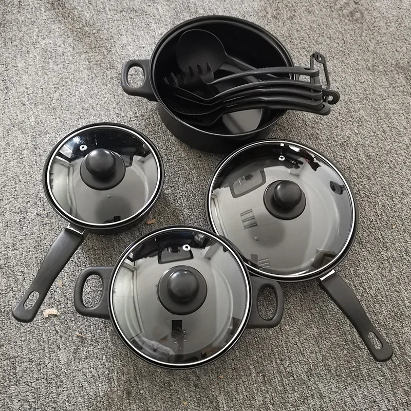 Classic 13-Piece Eco-Friendly Cookware Set for Soup Stew Fry Pots Wholesale Kitchenware Suit