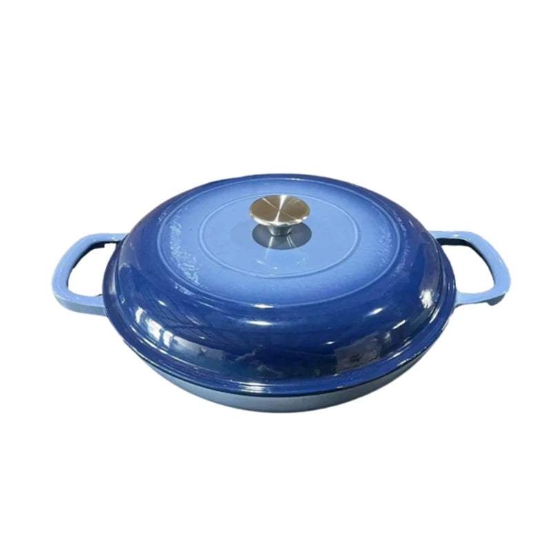 Modern Design 3-Piece Cast Iron Enamel Soup Paella Stew Pot Set Eco-Friendly Metal Kitchenware