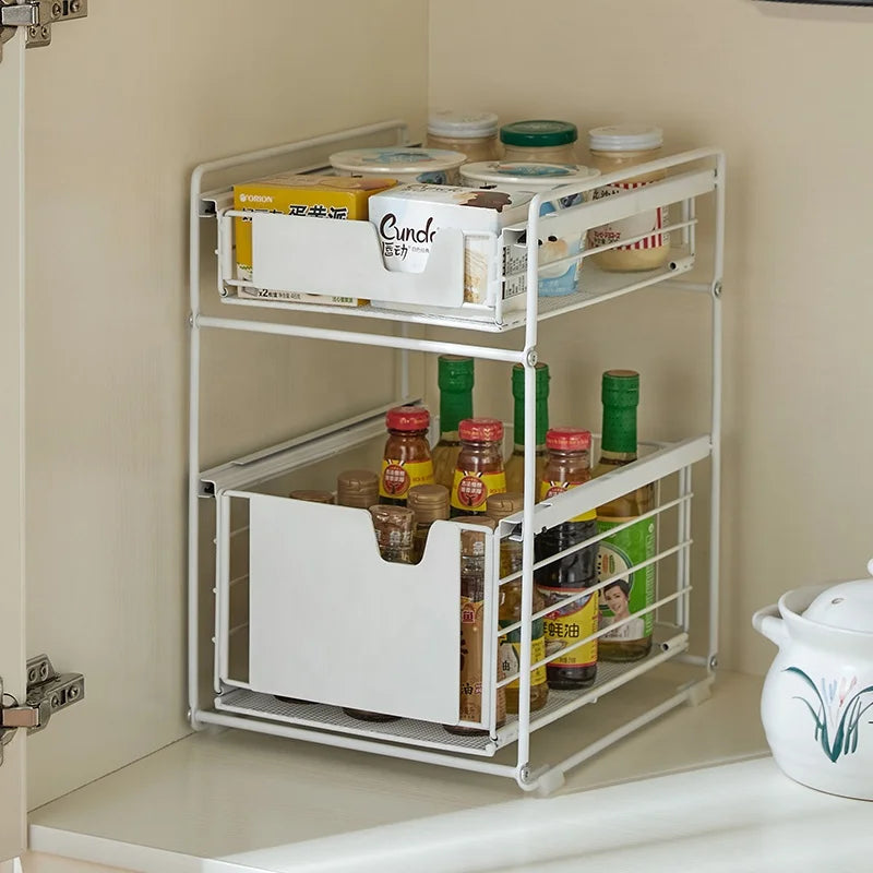 NEW Home Storage Organization Under Kitchen Stuff Home Supplies Organizer Cabinet Storage Containers Basket Holders & Racks