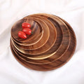 Natural Wooden Kitchenware Products Acacia Thick Personalized Food Serving Reusable Wood Plate for Dinnerware