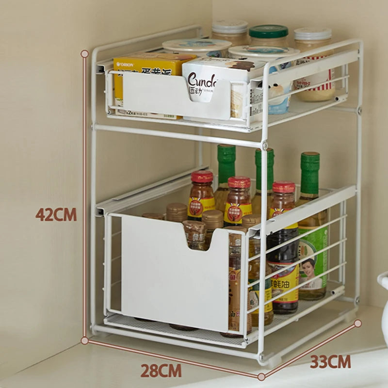 NEW Home Storage Organization Under Kitchen Stuff Home Supplies Organizer Cabinet Storage Containers Basket Holders & Racks
