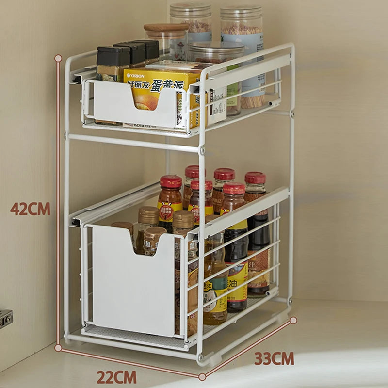 NEW Home Storage Organization Under Kitchen Stuff Home Supplies Organizer Cabinet Storage Containers Basket Holders & Racks