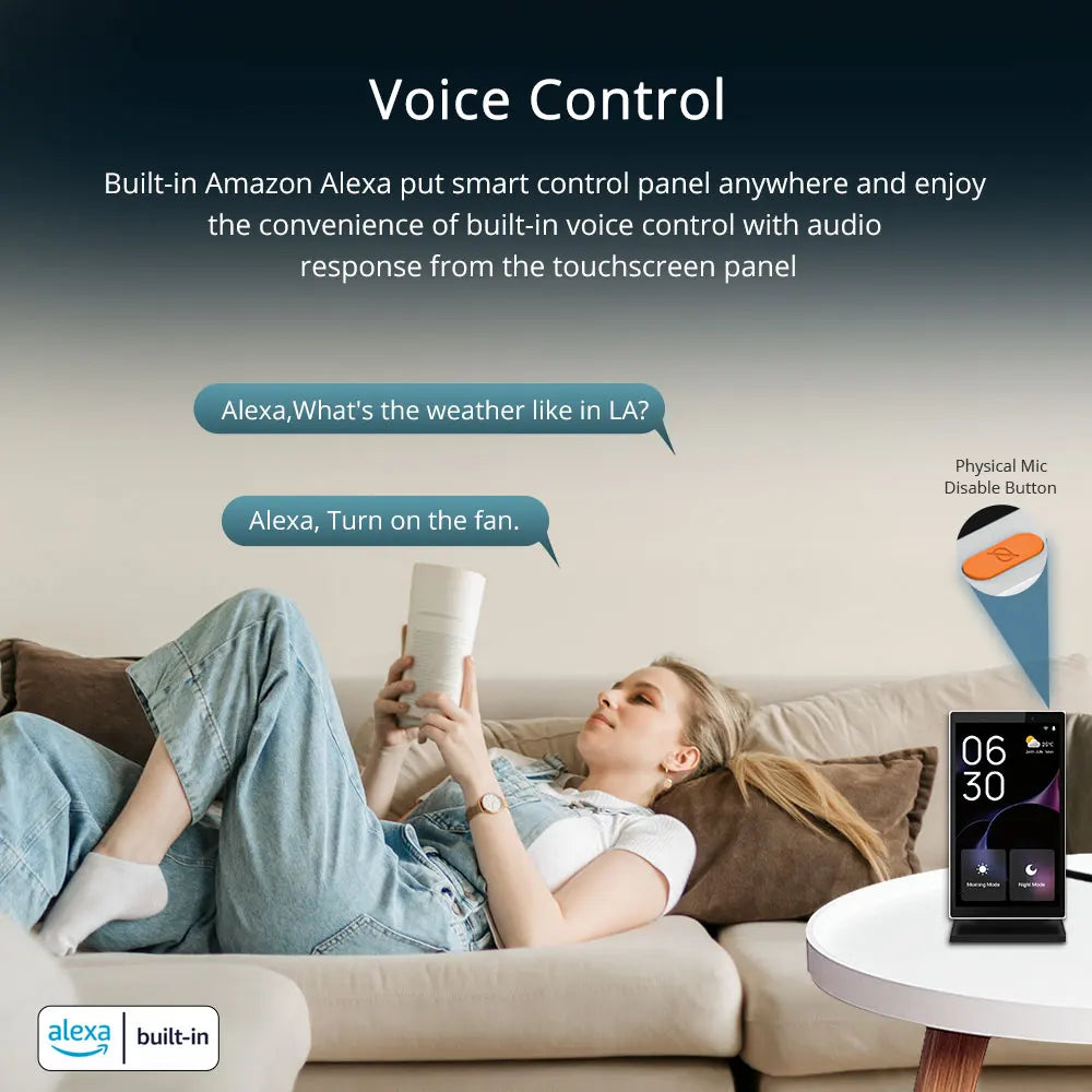 Zemismart 5 Inch Multi-functional Touch Screen Smart Control Panel Alexa Zigbee Hub Tuya Built Work App Bar Smart Home Products