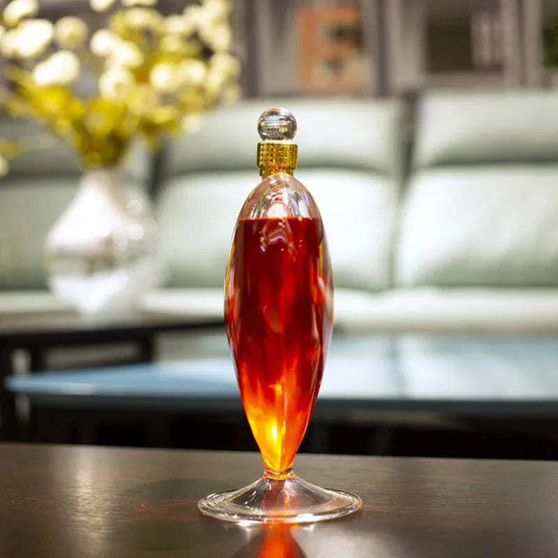 Creative Wine Awakening Heart Shape Wine Bottle Craft Decoration Wine Dispenser Sealed Transparent Borosilicate Glass Bottle