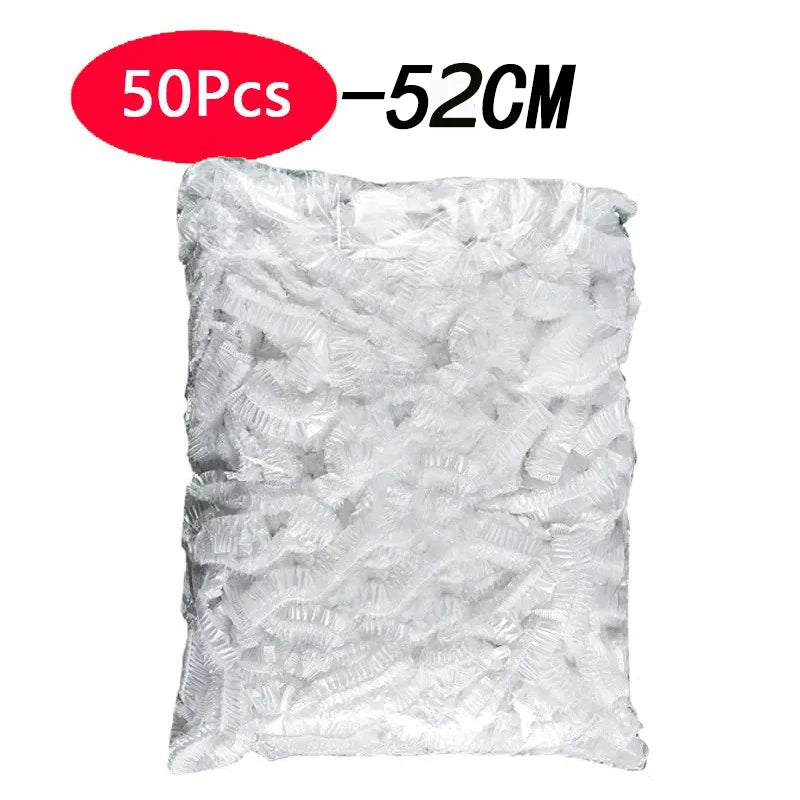 50 Pieces Disposable Food Cover Plastic Wrap Food Grade Fruit And Vegetable Plastic Bags Elastic Plastic Bags Kitchen Organizer