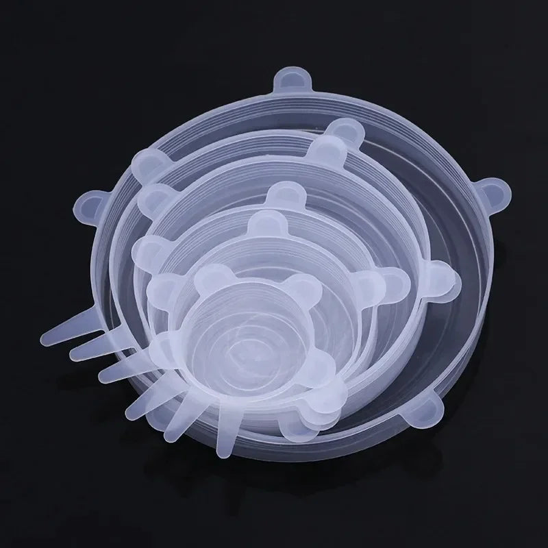 Food Cover Adjustable Elastic Silicone Cap Reusable Kitchen Utensil Storage Airtight Food Packaging Lids Accessories Accessory
