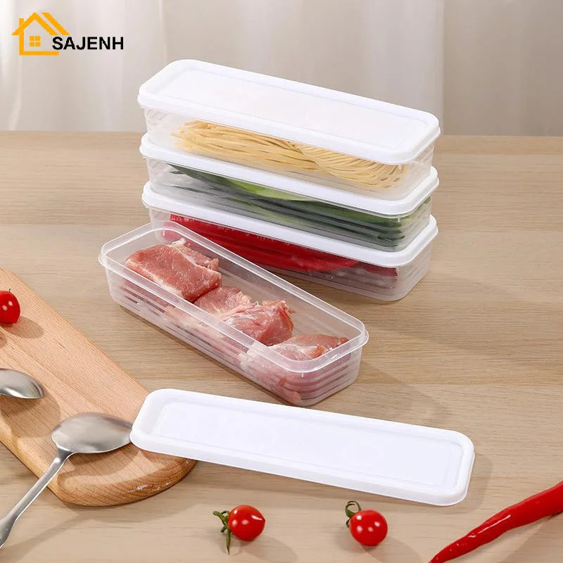 Fresh Box Noodle Plastic Food Preservation Sealed Box Rectangle Fruit Container Refrigerator Storage Kitchen Supply Home Tool