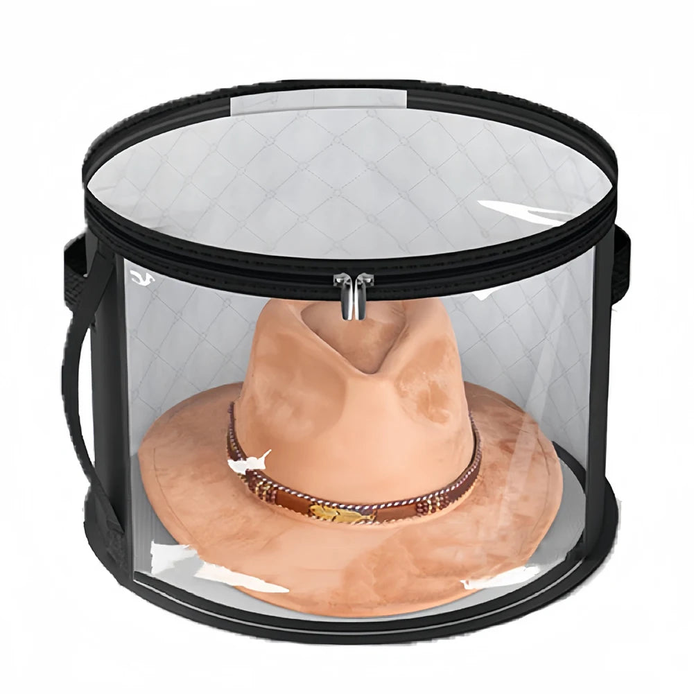 1pcs Non-woven Fabric Hat Storage Bucket Clothing Hat Travel Portable Organizer Foldable Storage Bag Space-saving Home Products