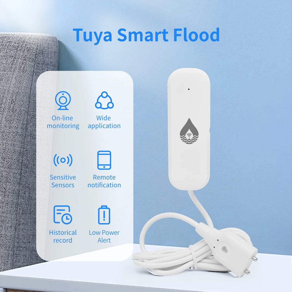 Tuya Smart Water Sensor WiFi Smart Home Products Zigbee Sensor Leak Detection App Remote Control Automation Residential
