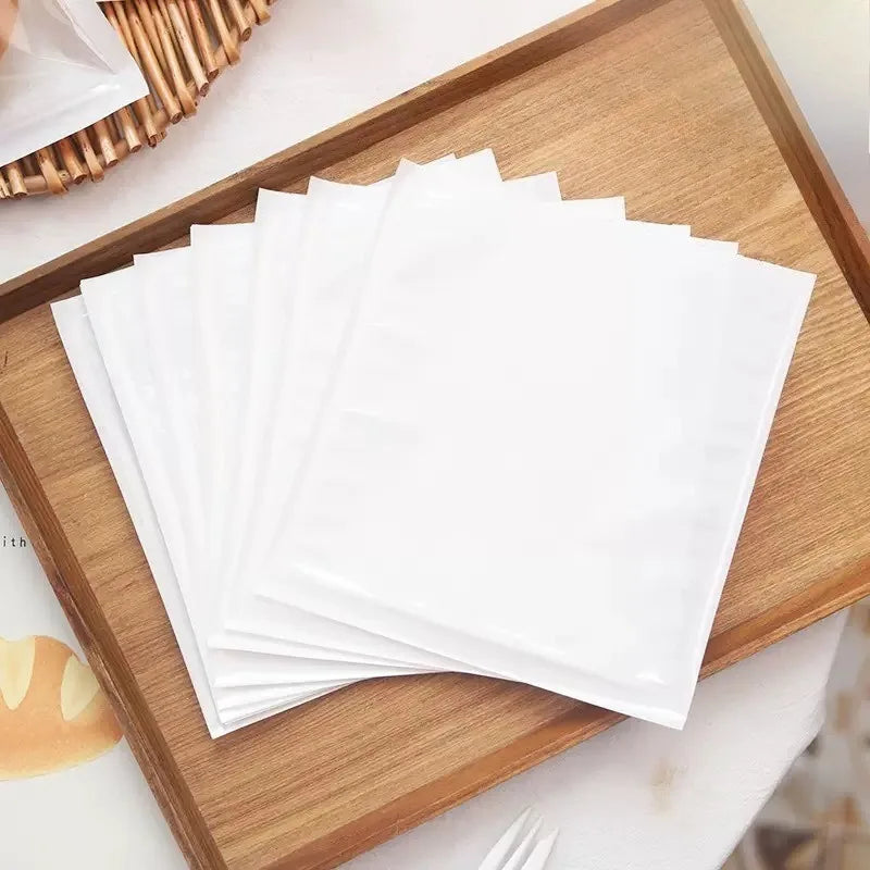 100PCS Food Packaging Bag with Transparent Window Heat-resistant Oil Resistant Kraft Paper Bag Suitable for Bread Toast