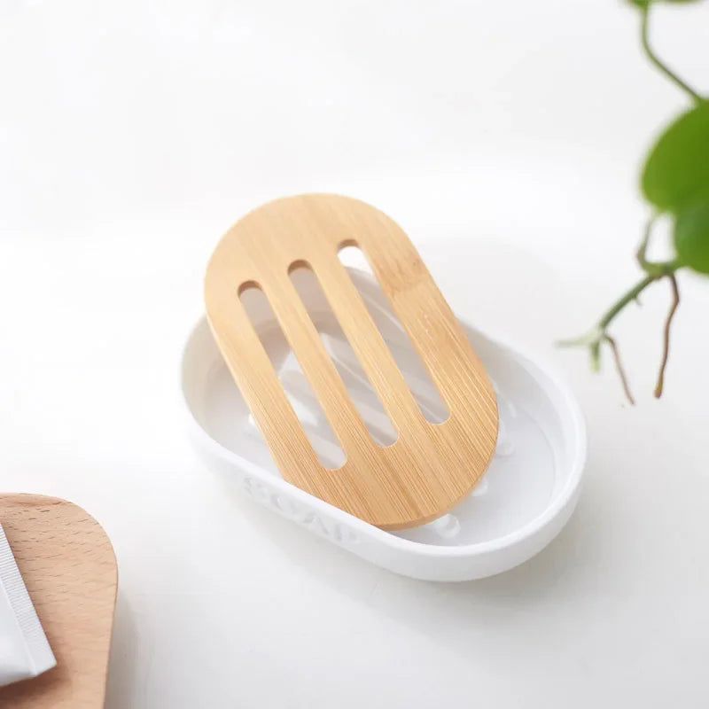 Household Bathroom Supply Washing Tools Bamboo Soap Dish Soap Dispenser Toothbrush Holder Toilet Brush Bathroom Accessories