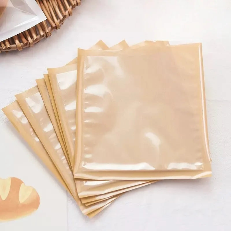 100PCS Food Packaging Bag with Transparent Window Heat-resistant Oil Resistant Kraft Paper Bag Suitable for Bread Toast
