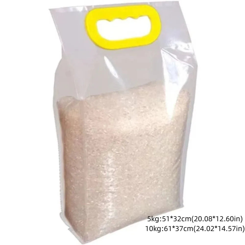 10pcs 5kg/10kg Rice Grain Packaging Bag Transparent Plastic Food Vacuum Bag Moisture-proof Insect Proof Food Storage Sealed Bag