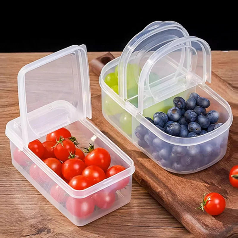 〔W〕Fruit Vegetable Packaging Food Storage Box Kitchen Refrigerator Fresh-keeping Box Classified Grid Food Storage Containers