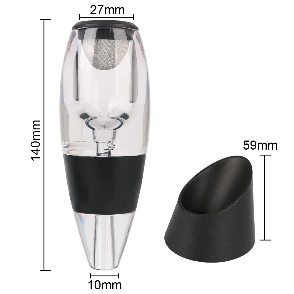 Professional Wine Decanter Pourer with Filter and Base Quick Sobering Wine Whisky Aerator Dispenser Wine Accessories