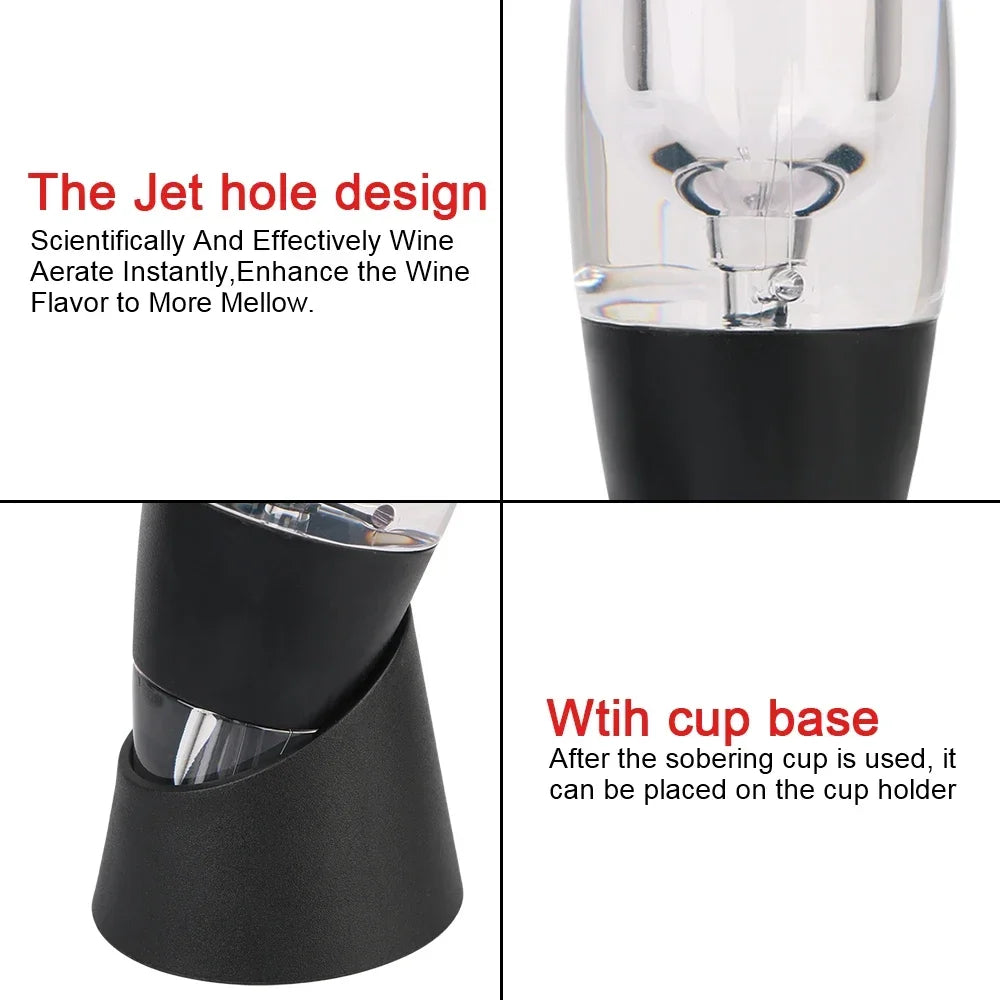 Professional Wine Decanter Pourer with Filter and Base Quick Sobering Wine Whisky Aerator Dispenser Wine Accessories