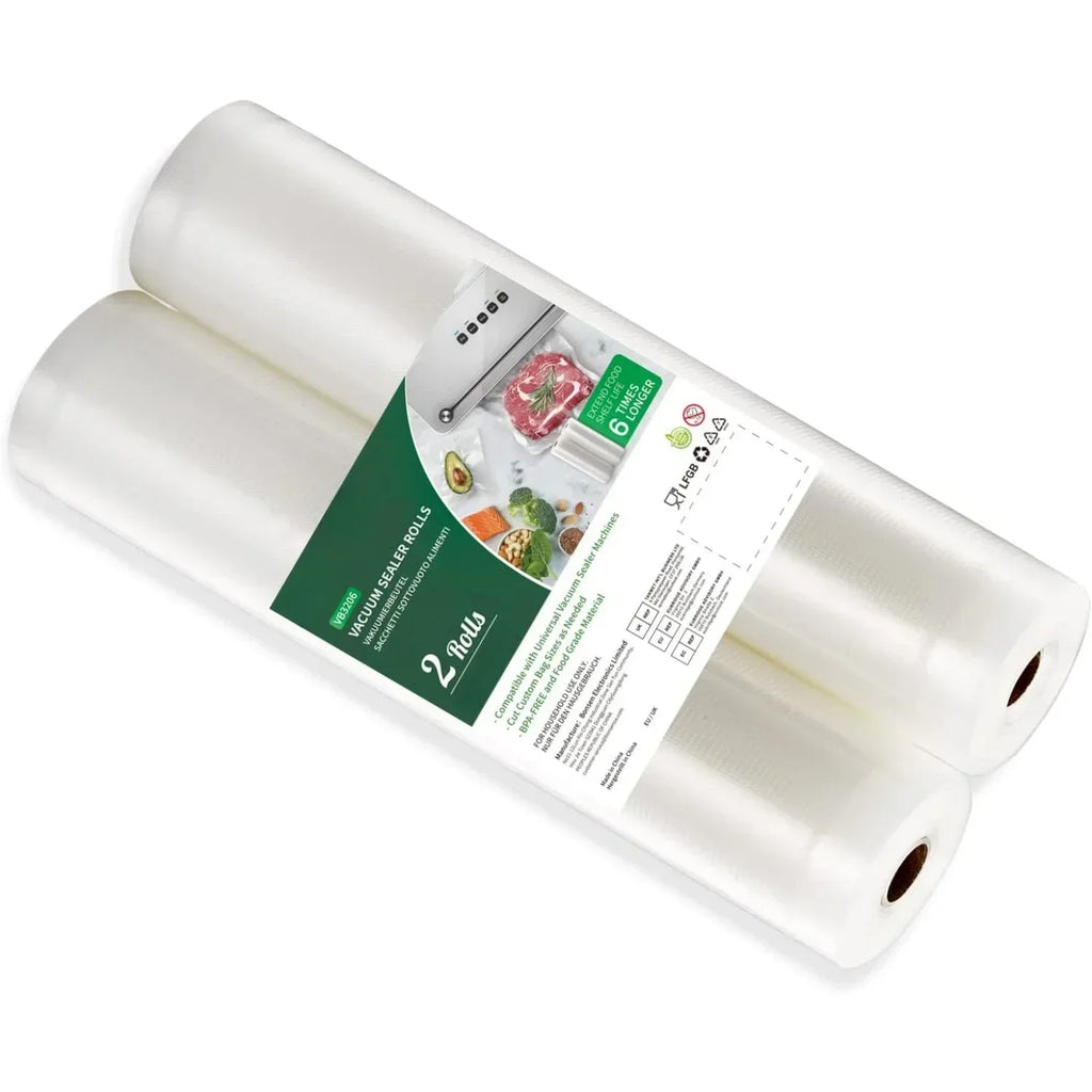 2 Roll Vacuum Packaging Sealer Bags for Food Fresh Long Keeping, 20/28 X 500cm Food Preservation and Vacuum Cooking Embossed Bag