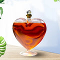 Creative Wine Awakening Heart Shape Wine Bottle Craft Decoration Wine Dispenser Sealed Transparent Borosilicate Glass Bottle