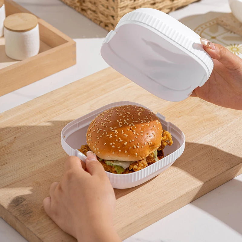 {YY30} Hamburger Container Lunch Box Reusable Sandwich Containers With Lid Portable Take Out Food Box Sushi Packaging Box Pastry