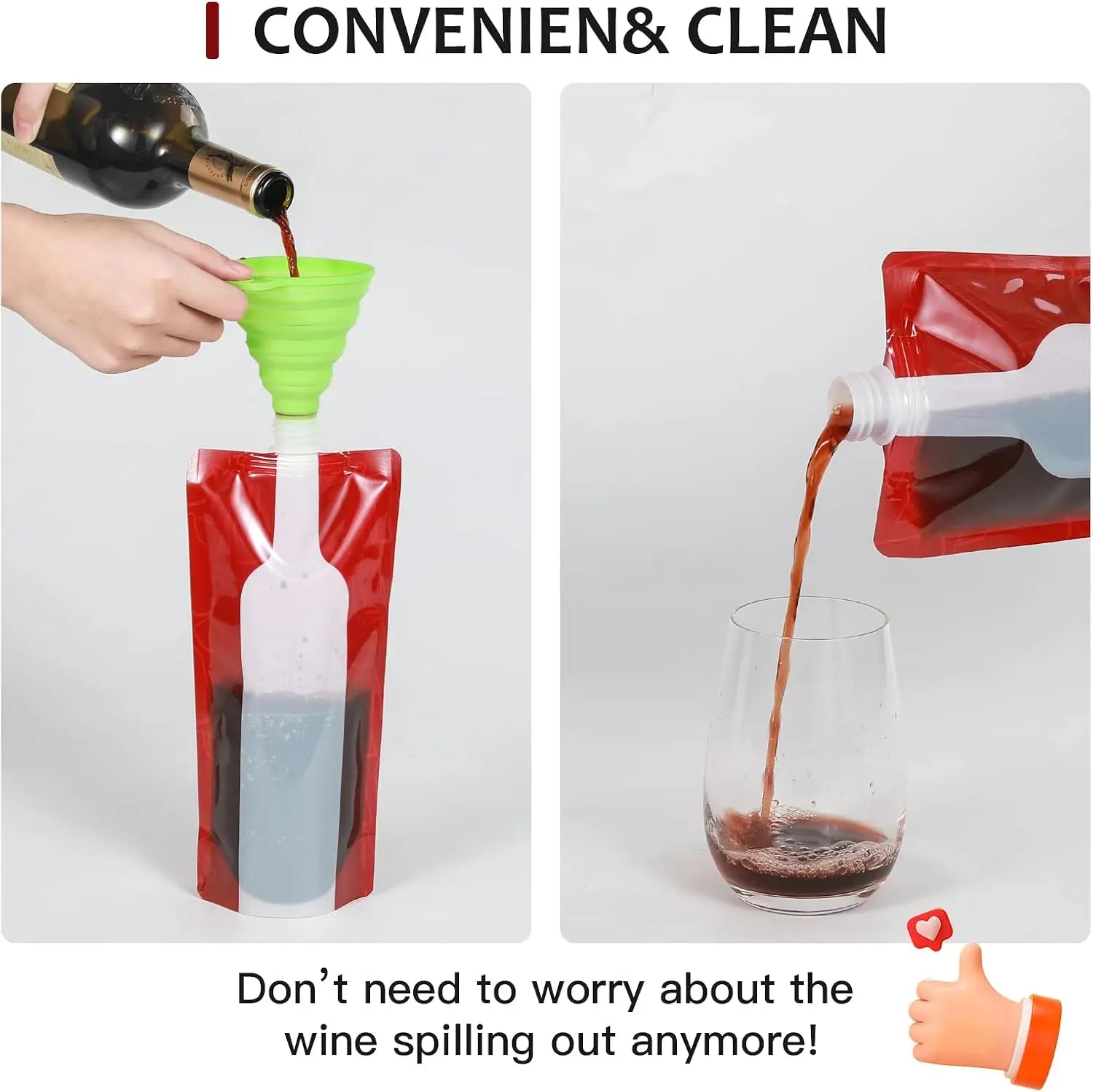 5Pcs Portable 750ML Wine Bag Flask Reusable Collapsible Wine Bottles Leak-Proof Travel Accessory with Funnel for Camping, Beach