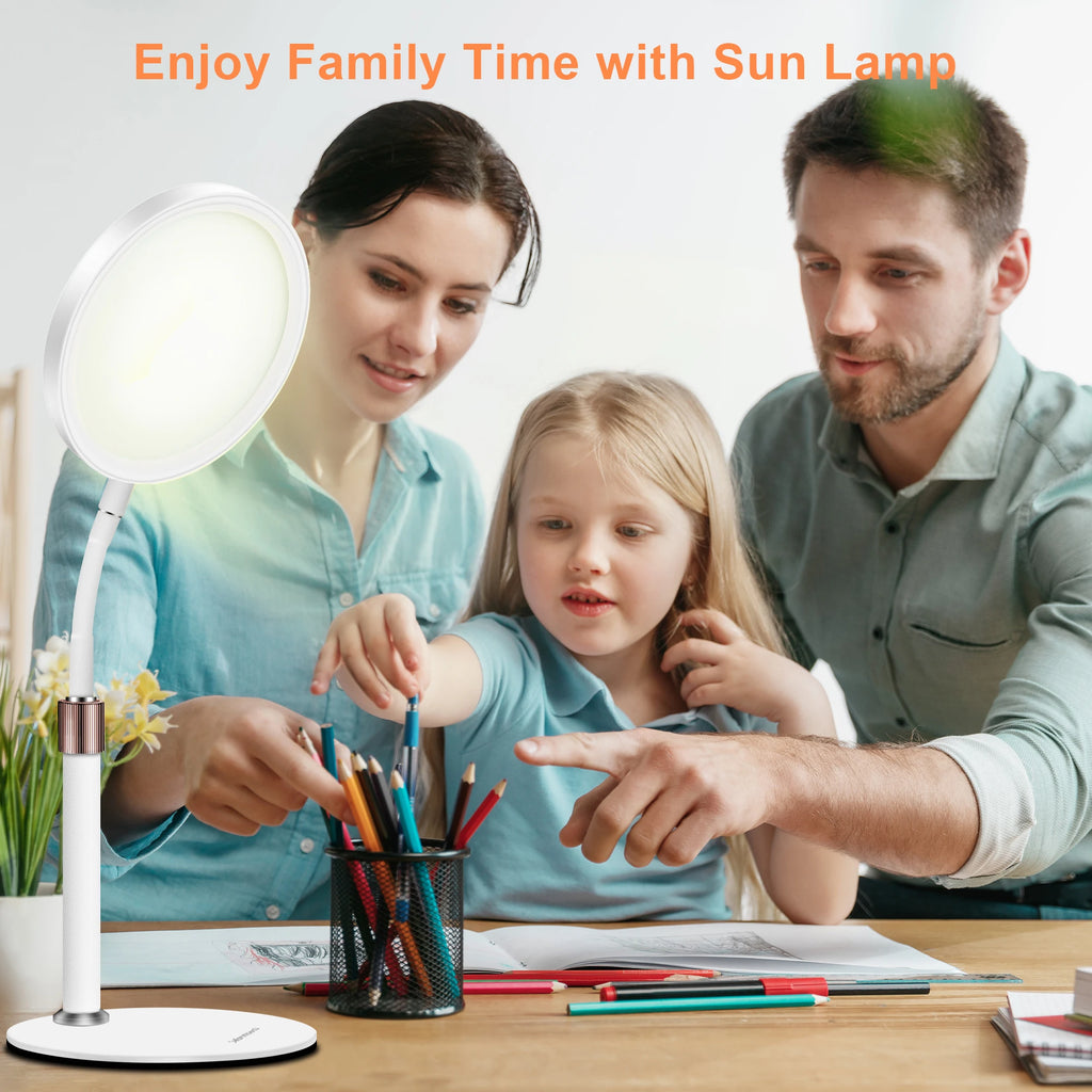 Household Desktop Light Therapy Device / Sleep Lamp with Adjustable Cold & Warm Multi-color Modes and 10000Lux Intensity for Dep