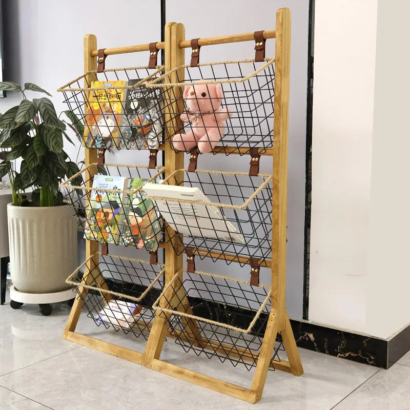 Home Floor Simple Storage Rack Household Living Room Kitchen Multi-functional Storage Shelves Metal Storage Shelves Snack Toys
