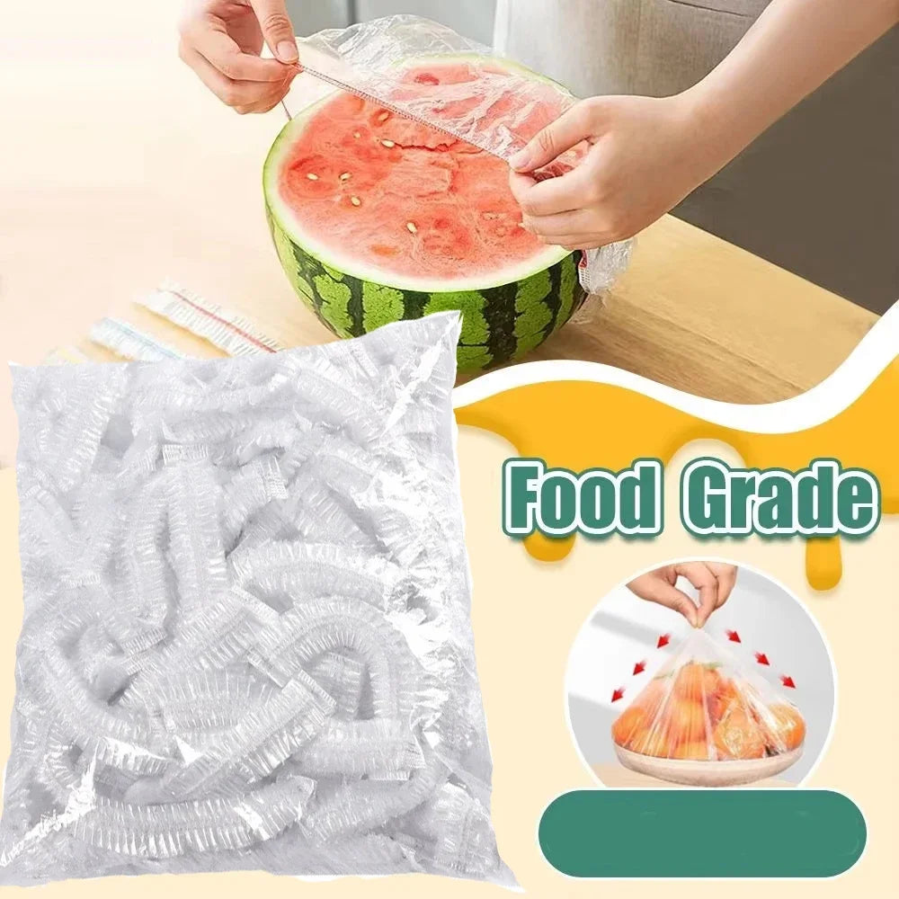 100pcs Wrap Disposable Food Cover,Elastic Food Bowl Protective Covers,Fruit Fresh-keeping Plastic Bag,Fruit Vegetable Cover